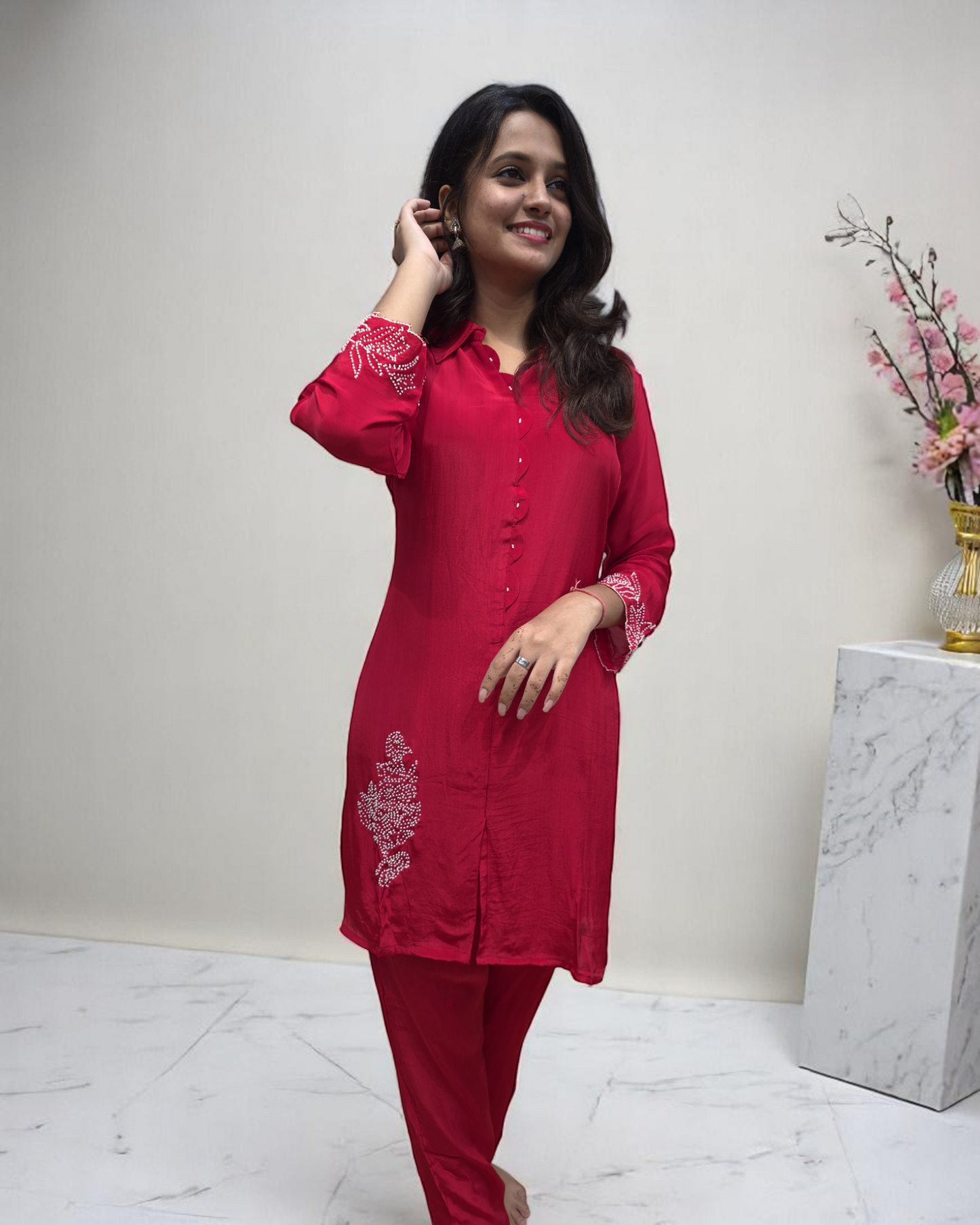 Ethnic Wear Pure Crepe Cord Set