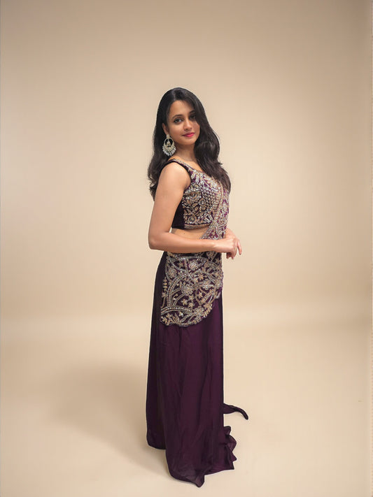 Wedding reception outfit heavy hand embroidery women