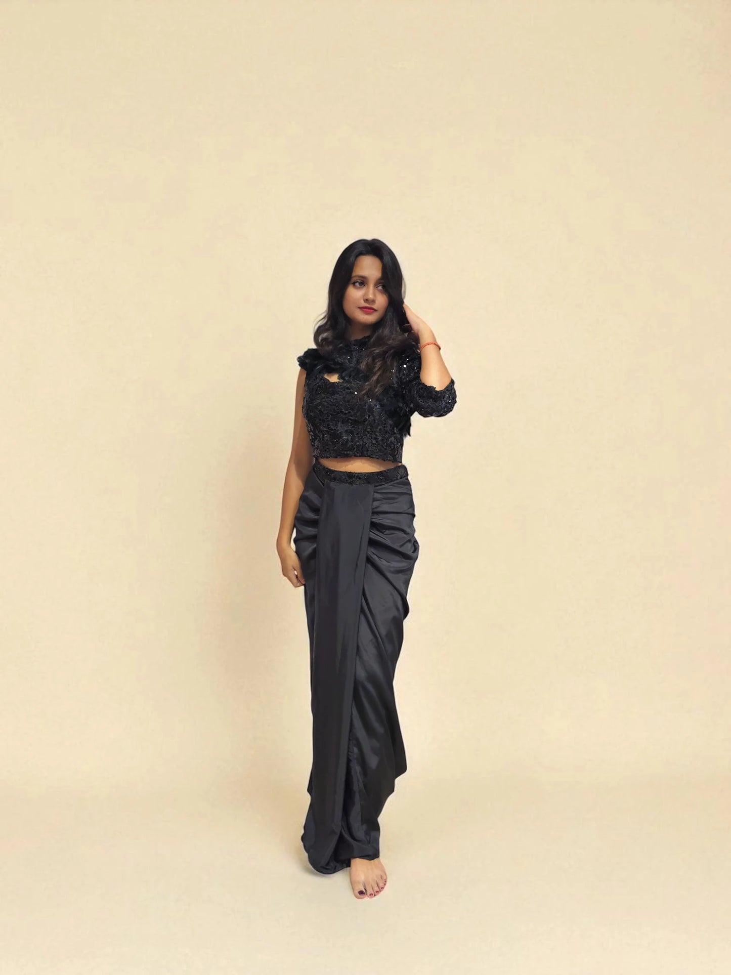 Stylish Indo-Western black dress for weddings and parties