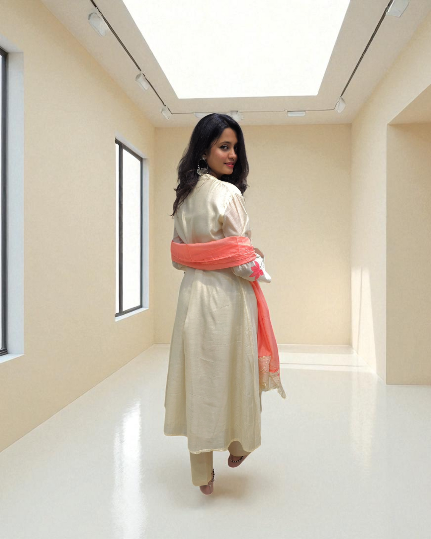 Designer Mul Chanderi Embroidery Suit