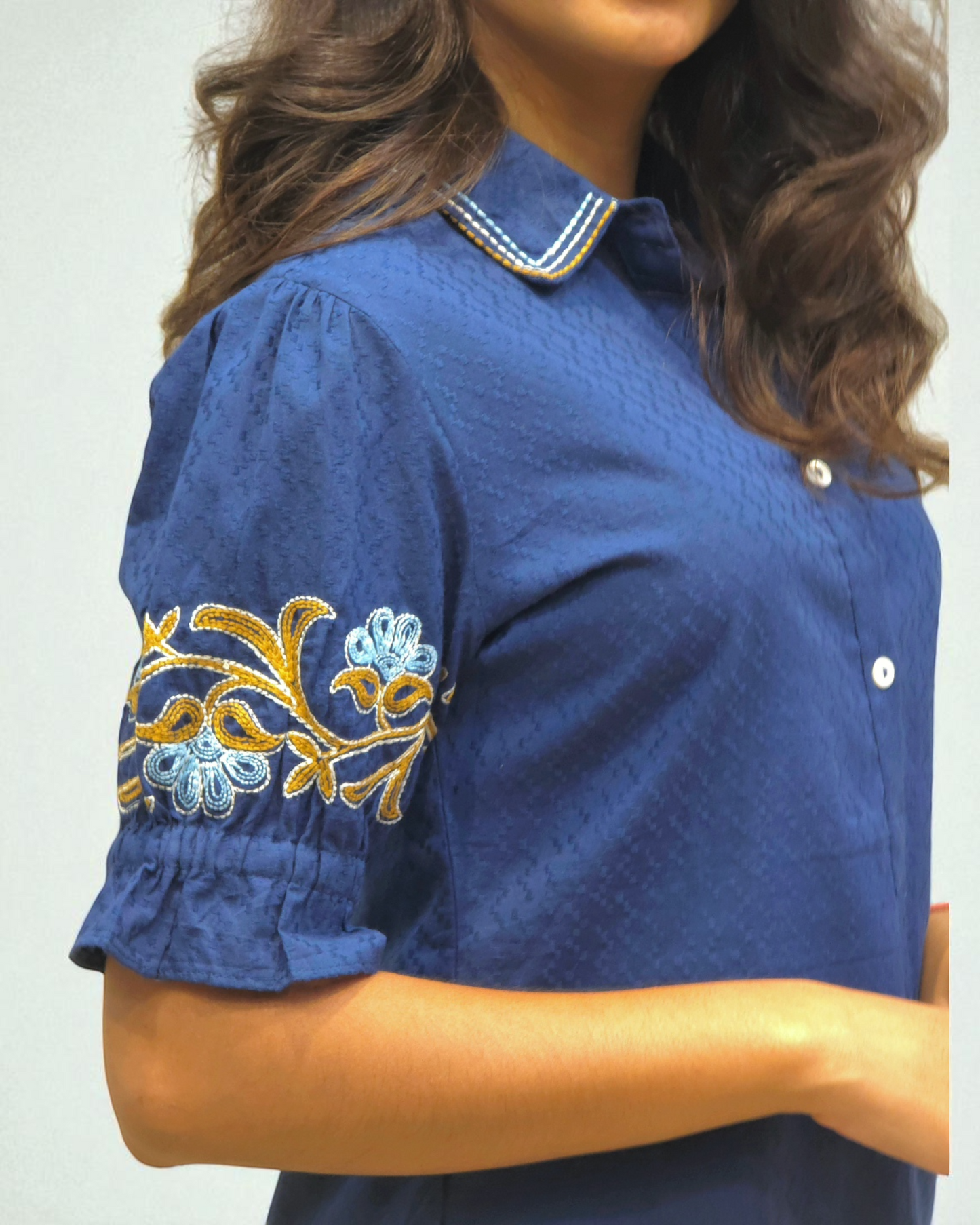 Designer Blue Embroidered Co-ord Set for Women