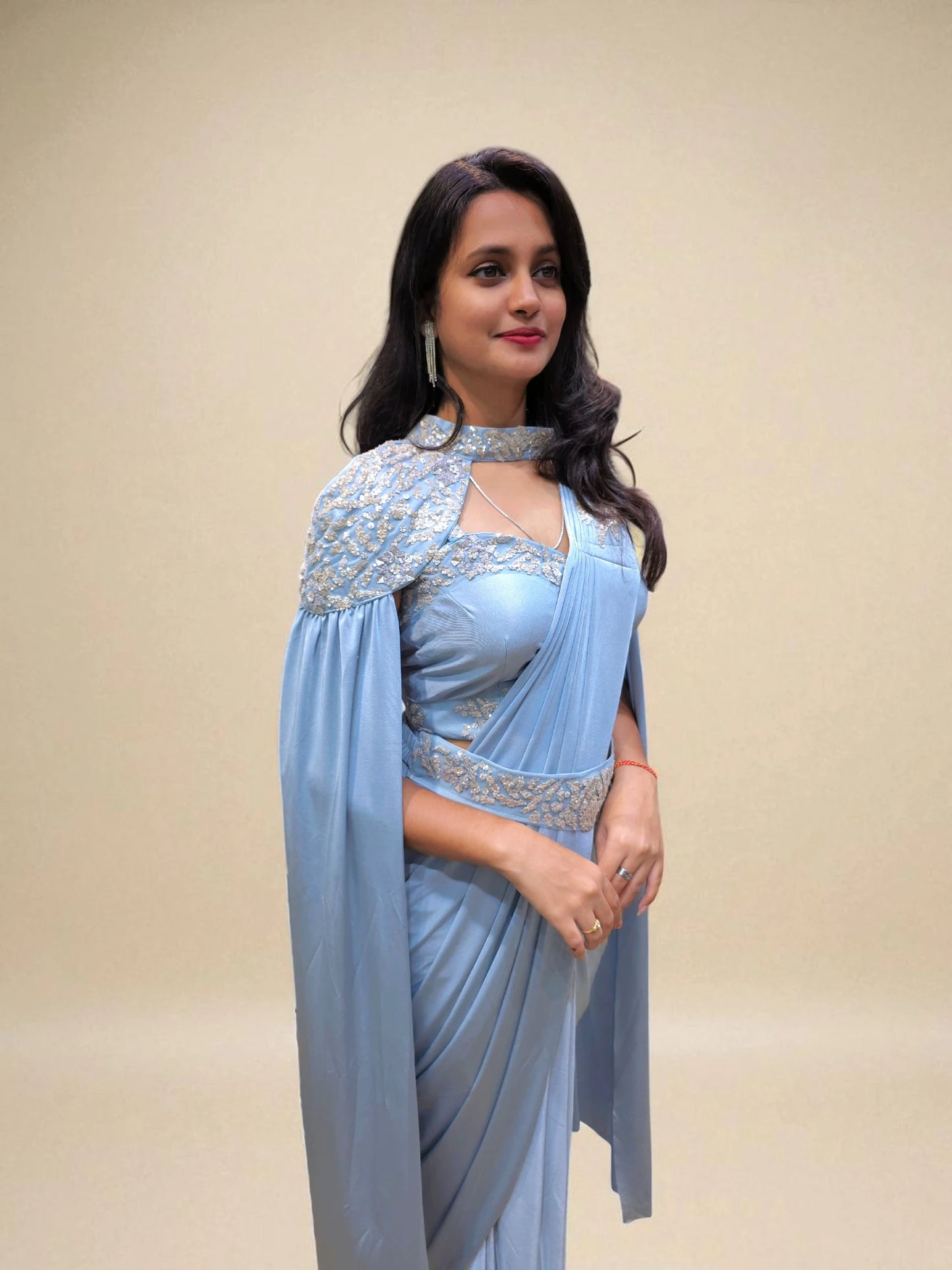Designer Blue Ready to Wear Saree | Party Wear