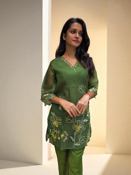 stylish green co-ord set for women – ethnic wear collection