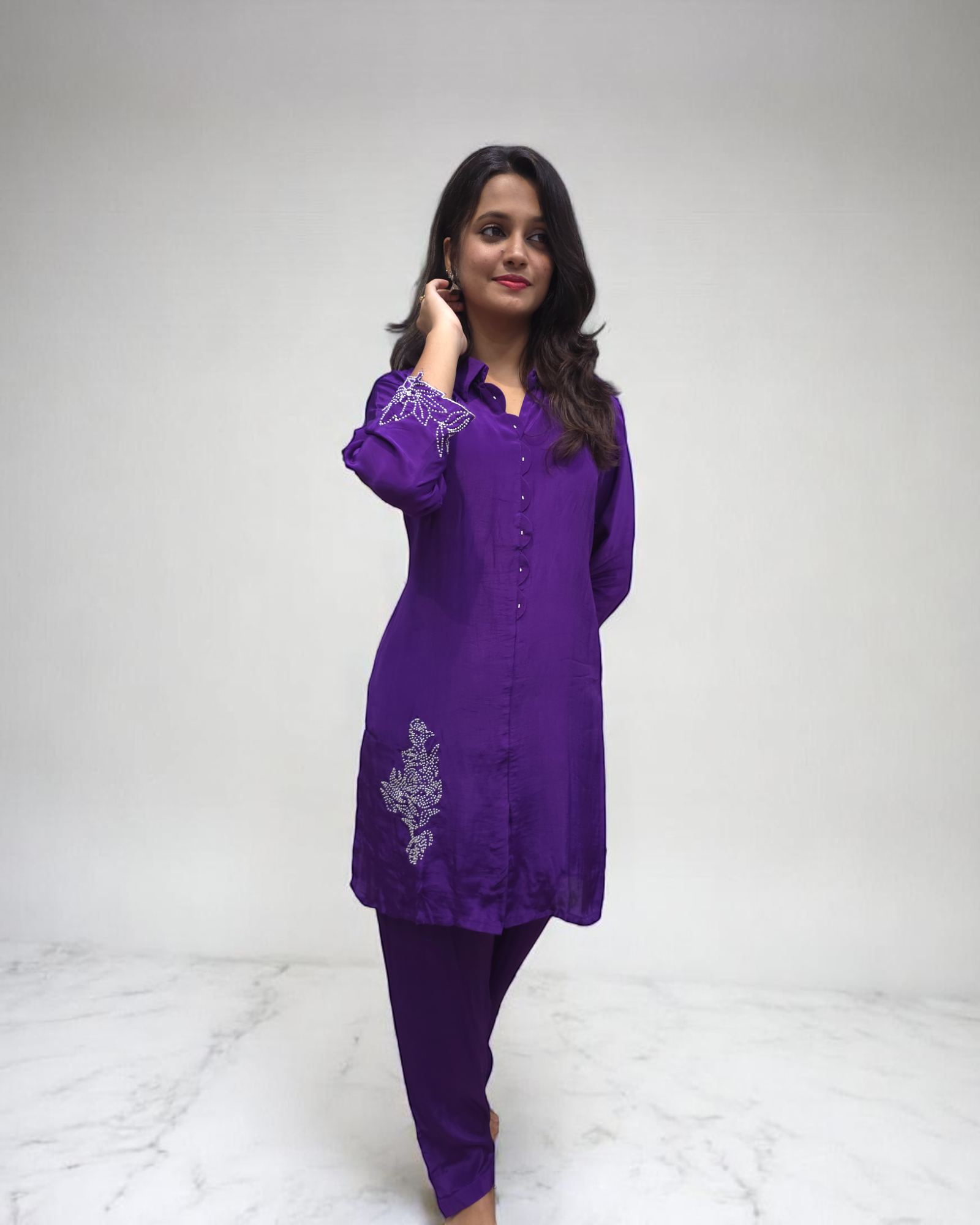 Ethnic Wear Pure Crepe Cord Set