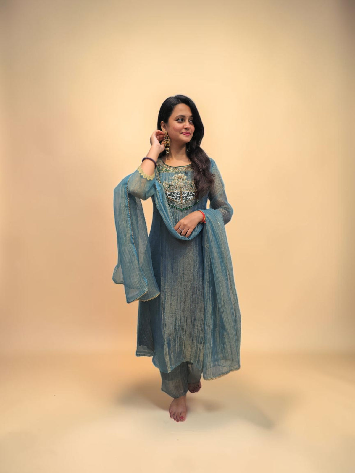 Alia Designer Blue Ethnic Suit with Dupatta