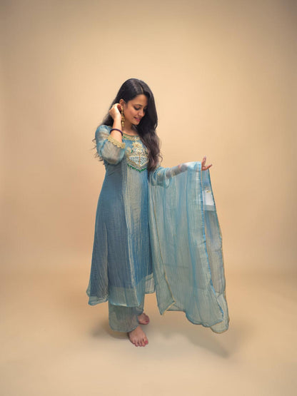 Alia Designer Blue Ethnic Suit with Dupatta