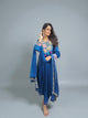 Blue Heavy Embroidered A-Line Kurta Set