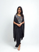 Designer Embroidery Cape with Dhoti Skirt - Black