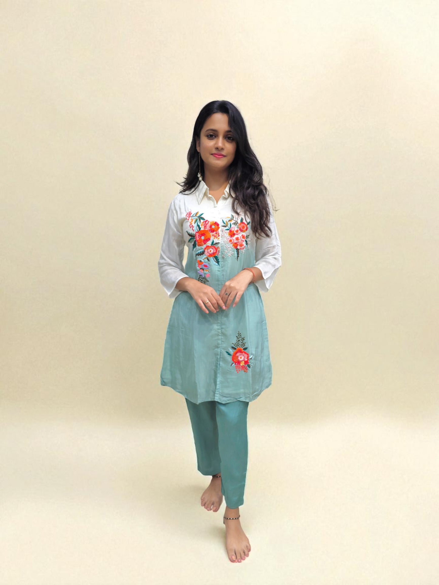 Stylish ombre co-ord outfit perfect for festive and casual wear