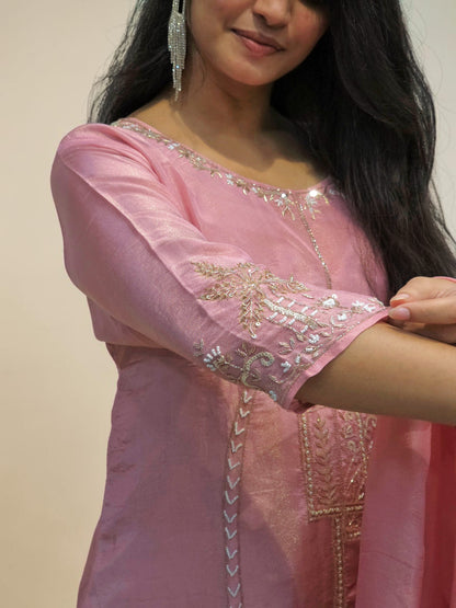 Elegant pink handwork ethnic wear for women