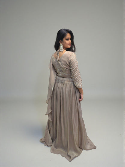 Ambika Boutique crop top lehenga with intricate handwork