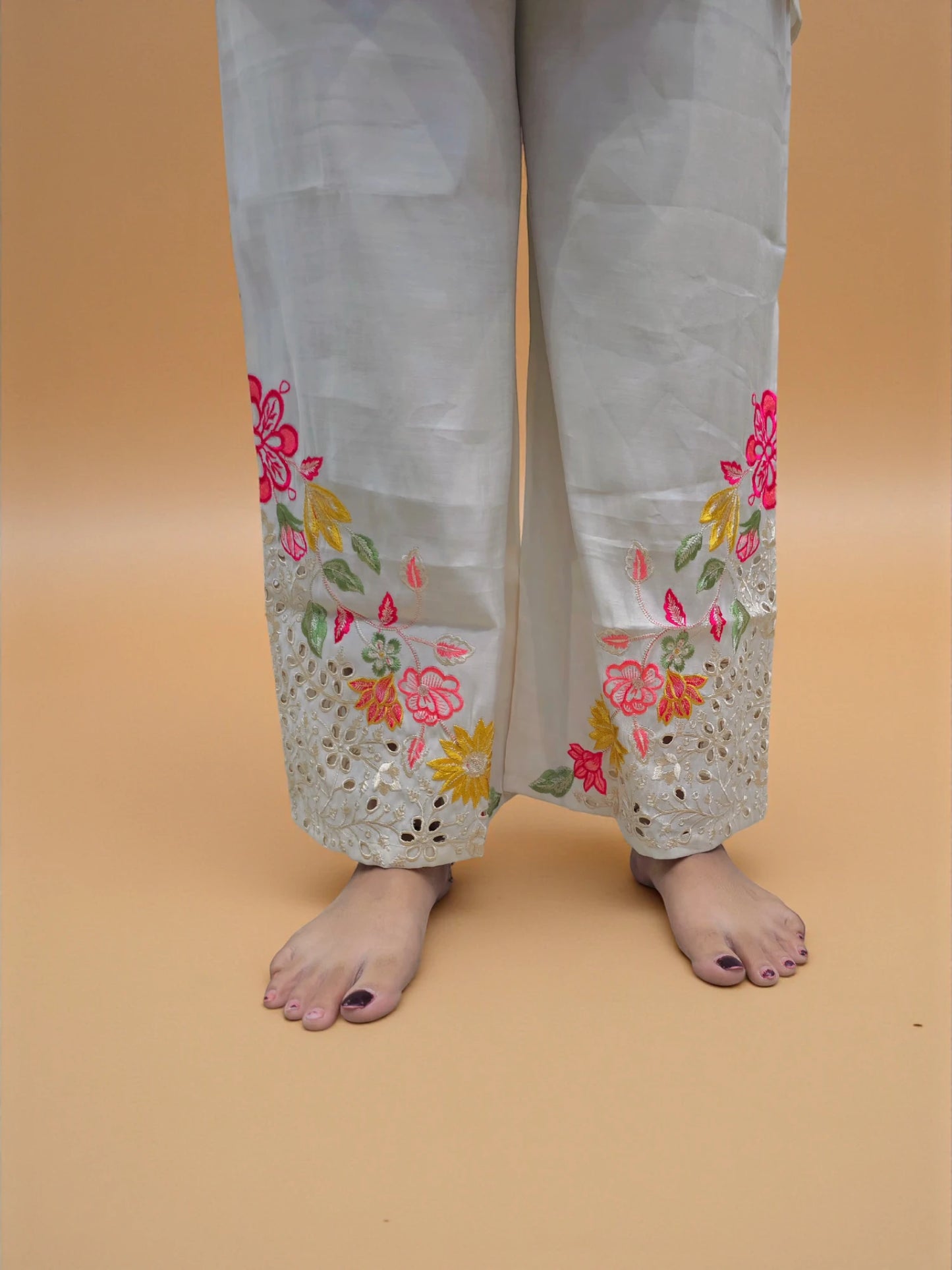 festive and casual wear embroidered co-ord set in white – Ambika Boutique online