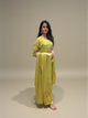 Floral Handwork A-Line Kurta Set - Lime Green