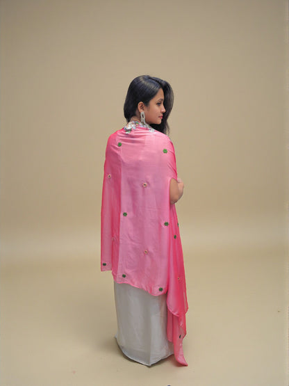 Indo western wedding outfit crop top dhoti skirt with shrug