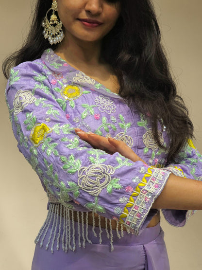 designer tulip skirt set for Haldi Ceremony 