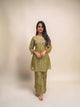 Anaya Olive Green Festive Handwork Cord Set