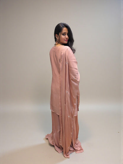 Elegant Chocolate Chinnon Kurta Palazzo