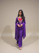 Bandhani Applique Kurta Palazzo Set - Purple