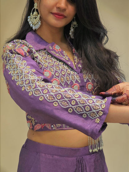 Wedding function outfit heavy embroidery tulip skirt