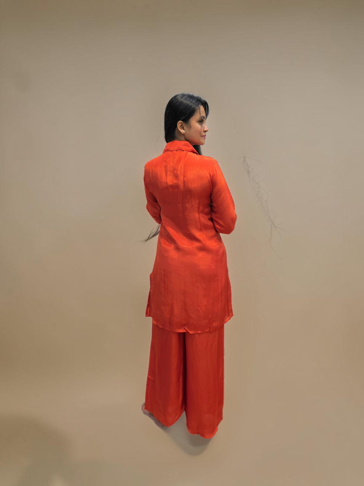Premium rust orange designer handwork set for women