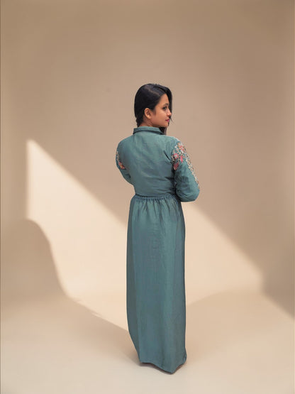 Elegant mehendi wear crop top tulip skirt set for women