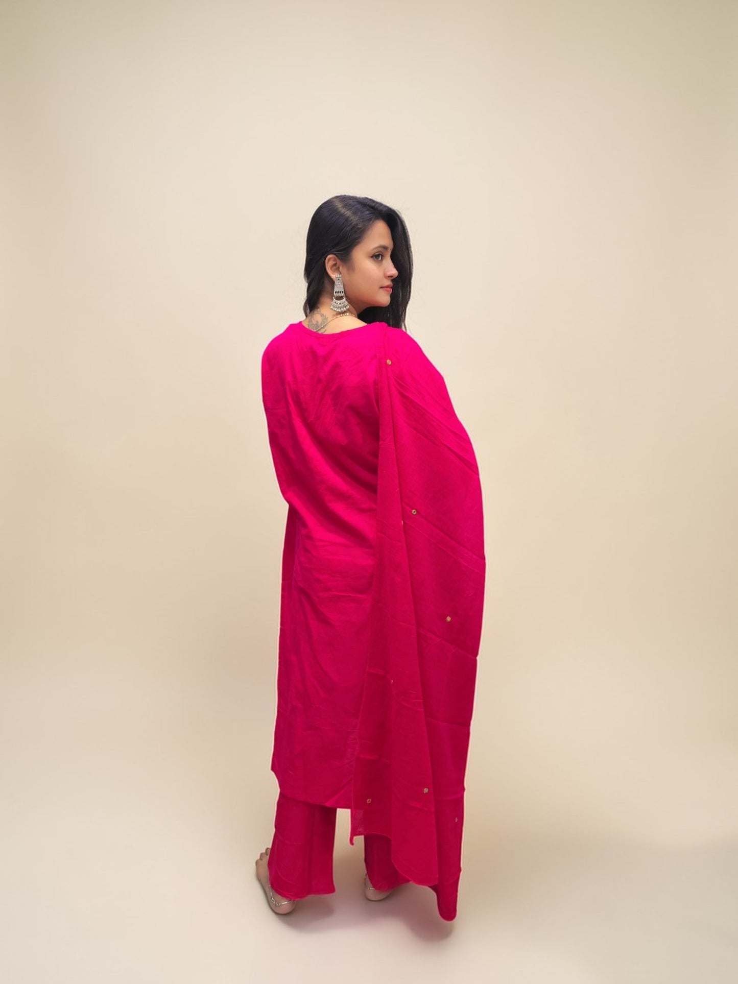 Stylish embroidered cotton kurta set for daily and festive wear
