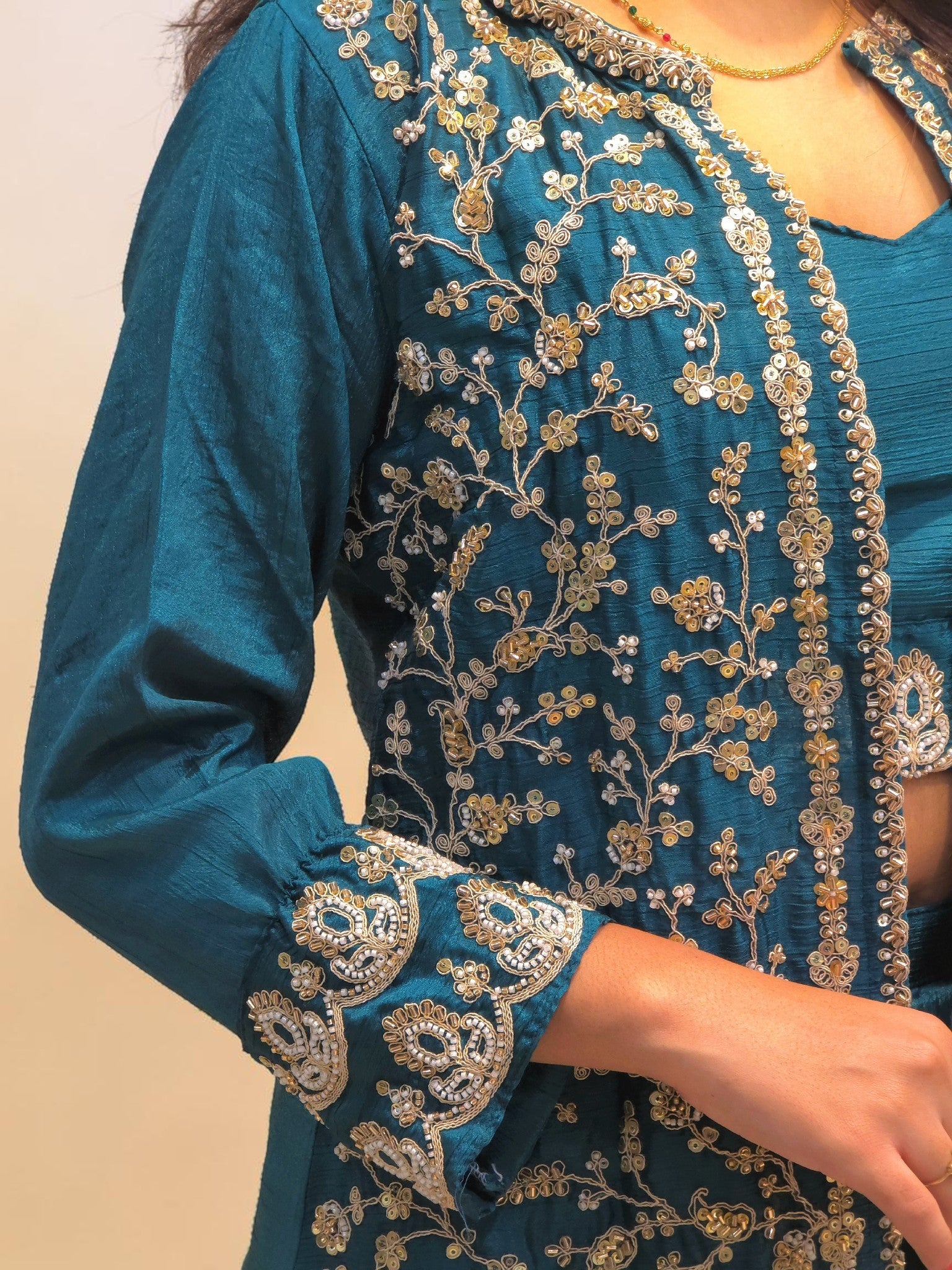 Designer indo western party wear palazzo set