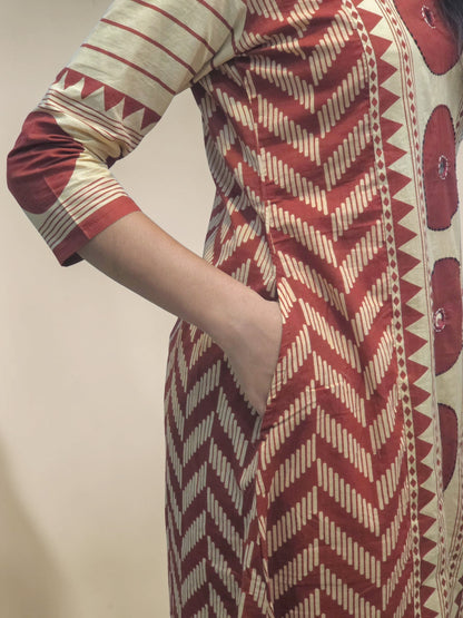 Stylish printed kurta set with dupatta for festive wear