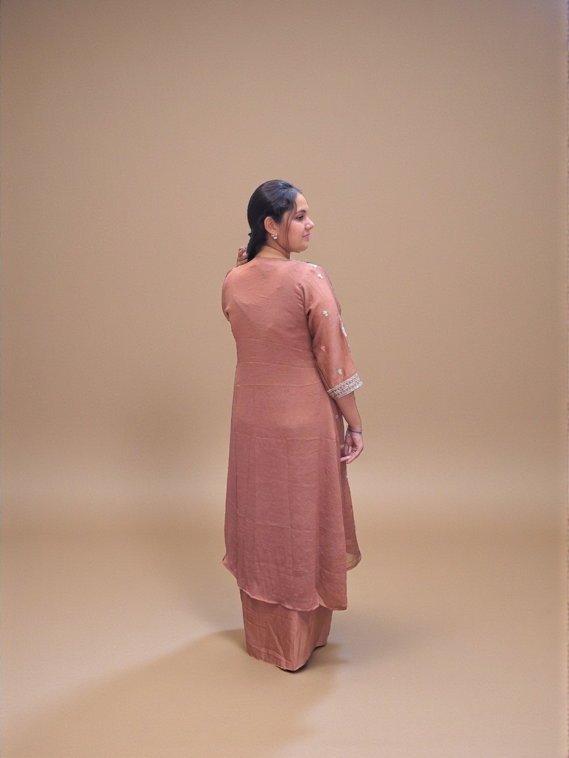 Embroidered Crop Top Dhoti Skirt Ensemble