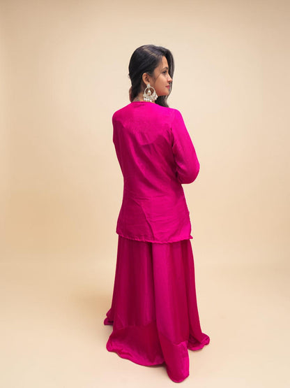Designer crop top jacket set for wedding wear