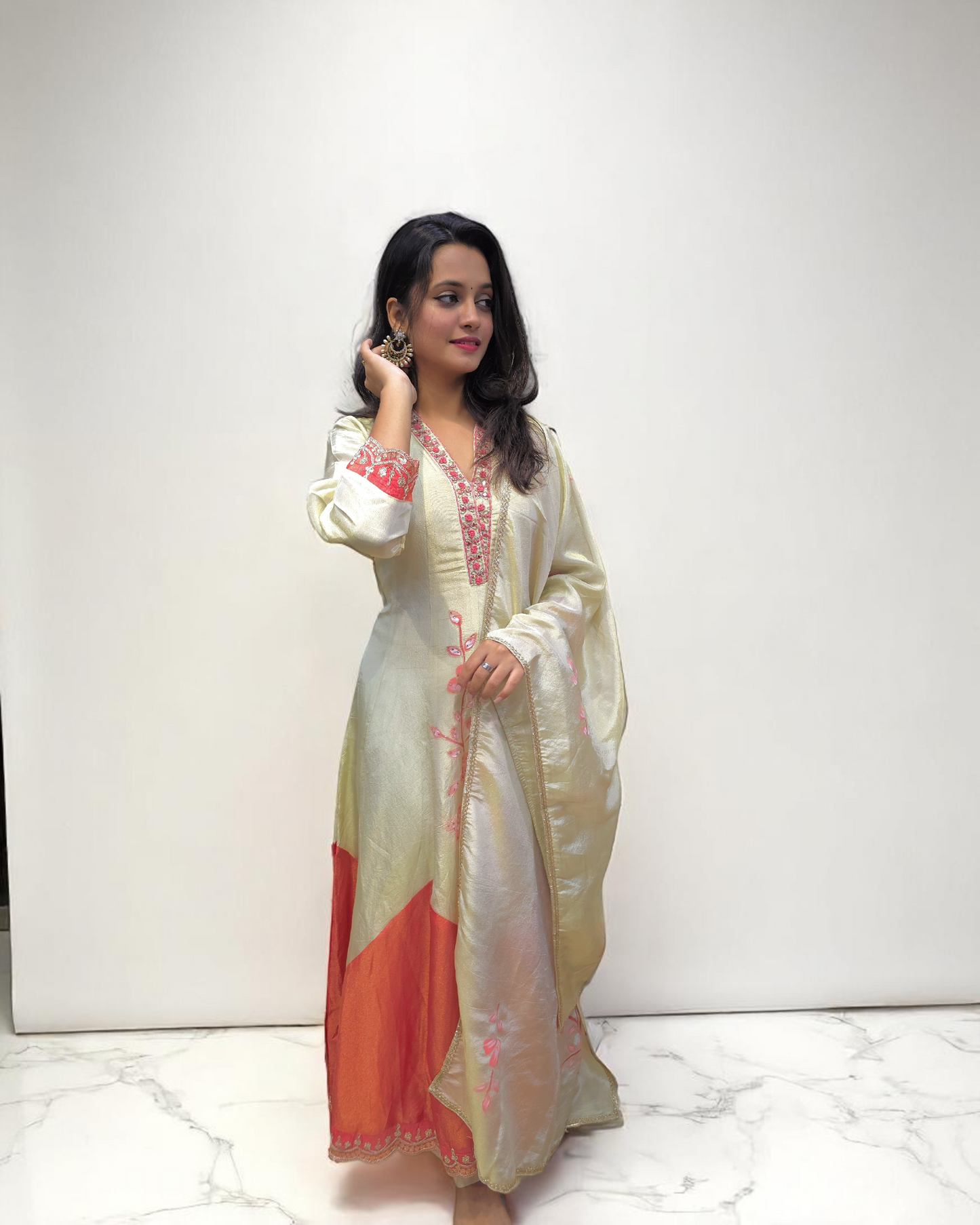 White Anarkali Suit Set - Festive Wear For Women