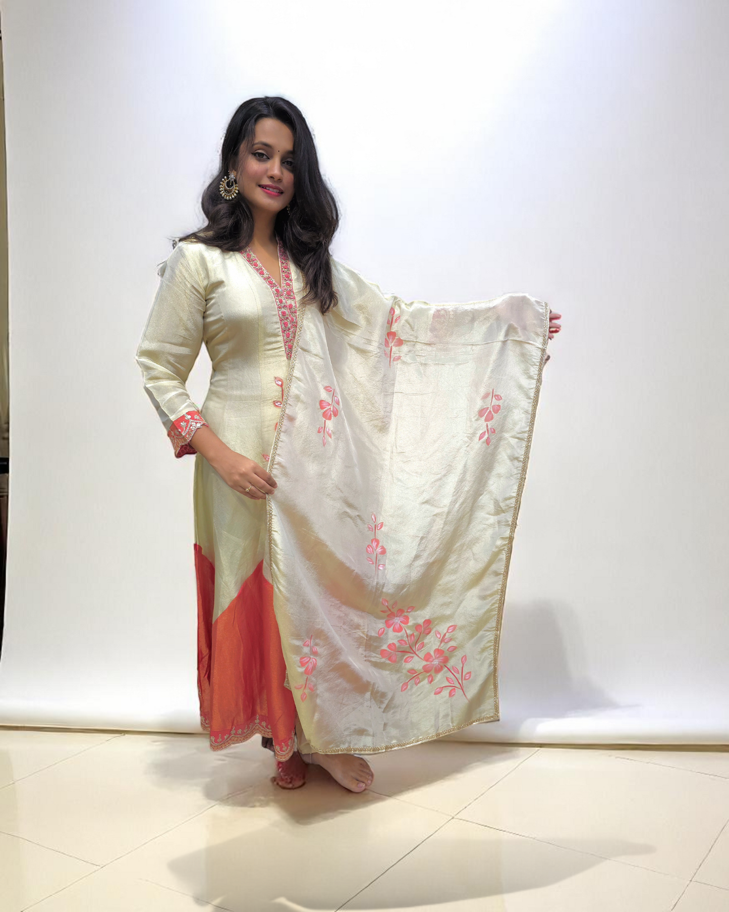 White Anarkali Suit Set - Festive Wear For Women