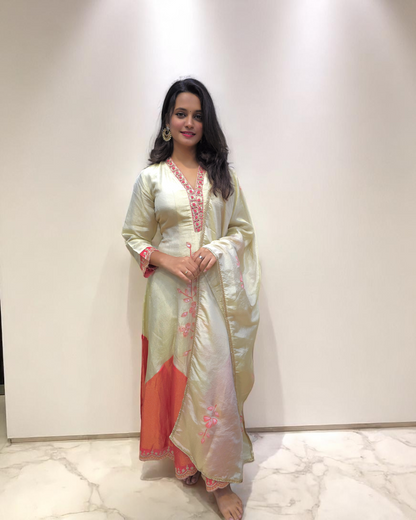 White Anarkali Suit Set - Festive Wear For Women