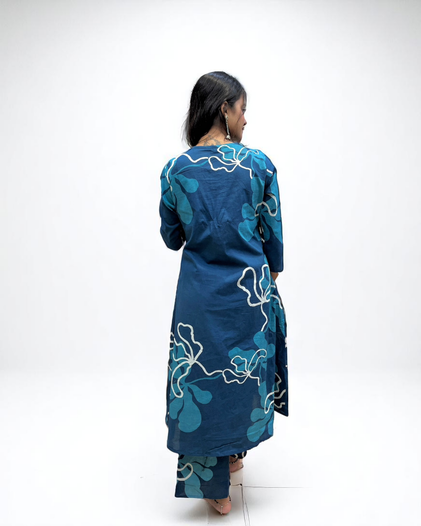 Cotton Kurta Plazzo - Blue