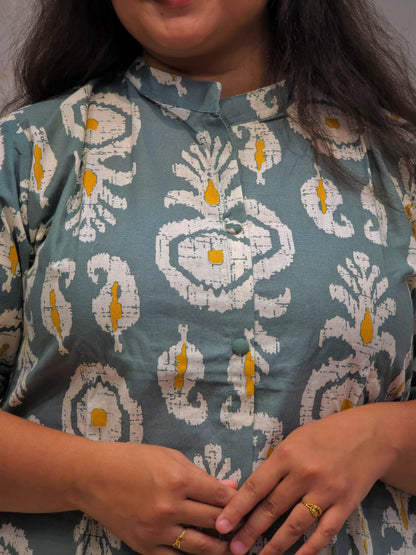 Flex Cotton Kurta Plazzo Set