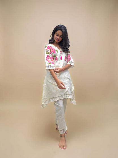 Handcrafted Kora Cotton Kurta Set – Stylish & Comfortable