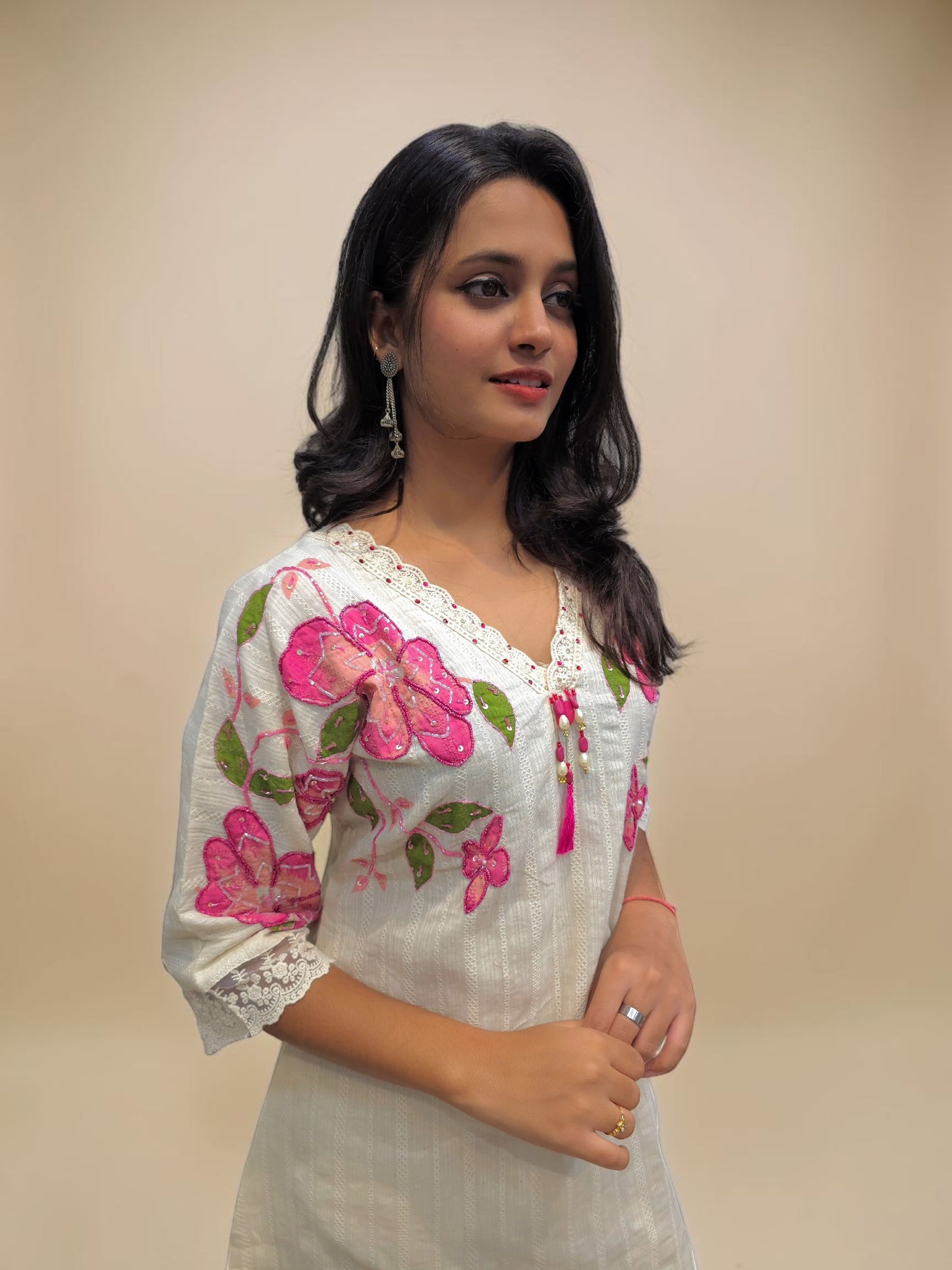 Handcrafted Kora Cotton Kurta Set – Stylish & Comfortable