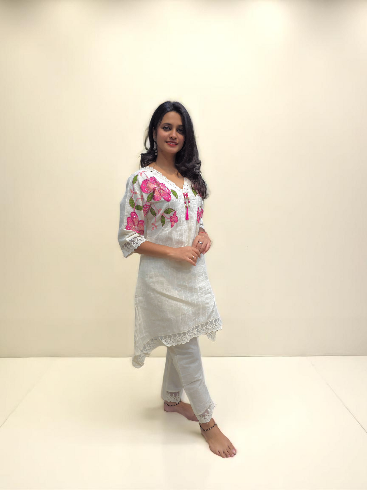 Handcrafted Kora Cotton Kurta Set – Stylish & Comfortable