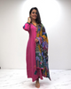Anarkali Suit Patch Work - Pink
