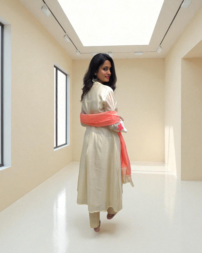 Designer Mul Chanderi Embroidery Suit