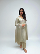 Pure Shimmer Tissue Handwork Kurta Set - Ivory