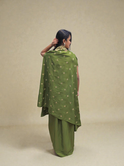 Designer Crop Top Dhoti Skirt with Shrug | Indo- Western