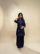 Elegant Handwork Cord Set - Navy Blue