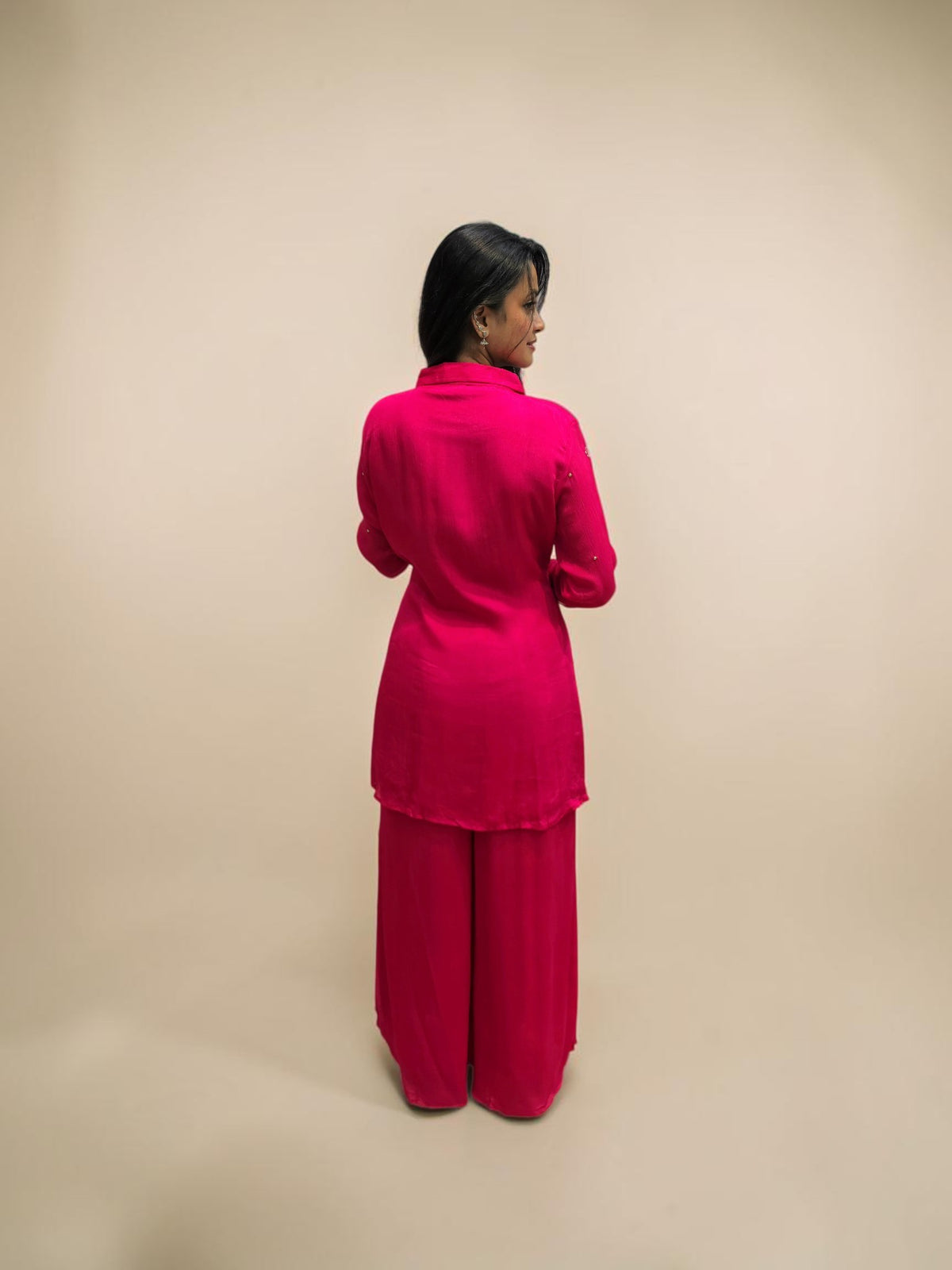 Elegant Handwork Cord Set - Fuchsia Pink