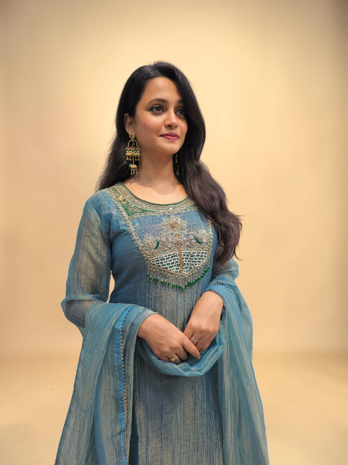 Alia Designer Blue Ethnic Suit with Dupatta