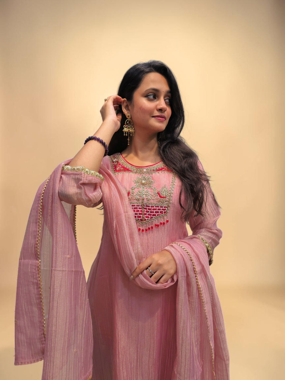 Alia Designer Pink Ethnic Suit with Dupatta