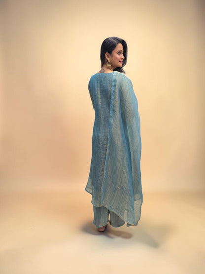 Alia Designer Blue Ethnic Suit with Dupatta