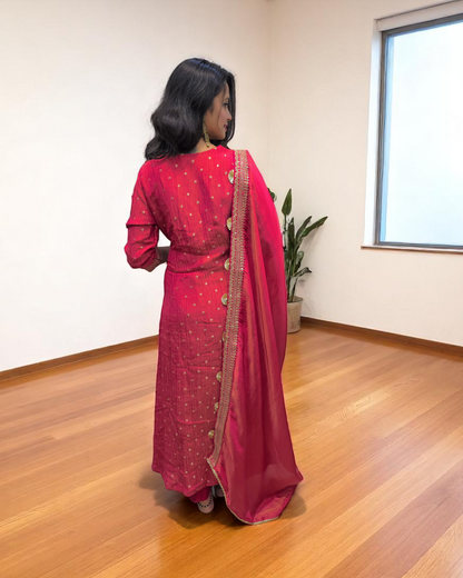Red Anarkali Suit Set – Festive Wear for Women